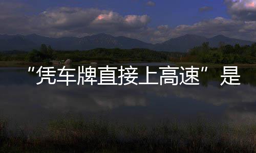 凭的信读直接准确息解车牌上高速是不